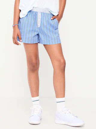 Printed Twill Boxer Shorts for Girls | Old Navy (US)