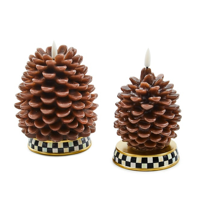 Pinecone Flicker Candles, Set of 2 | MacKenzie-Childs