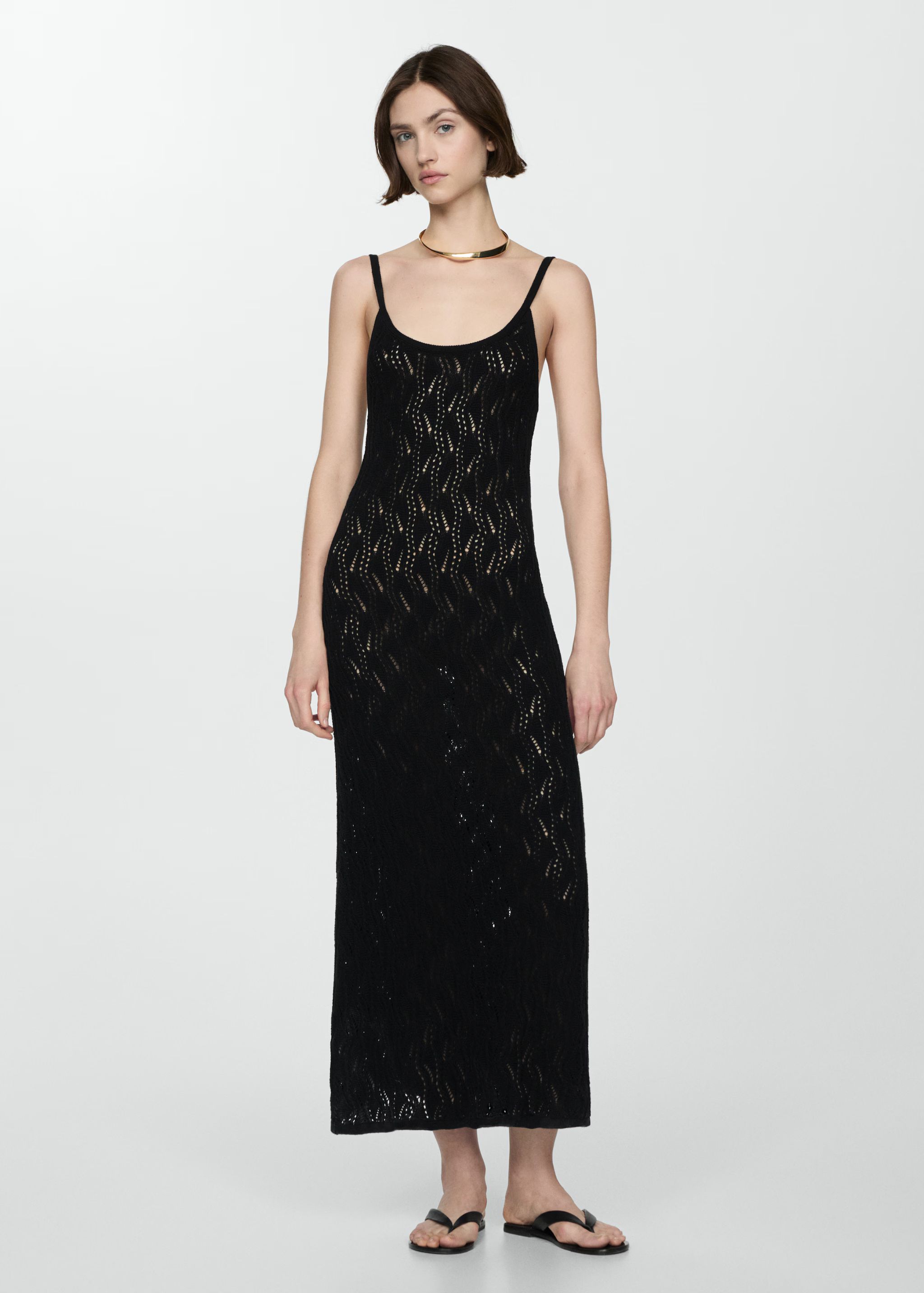 Crochet long dress | MANGO (US)