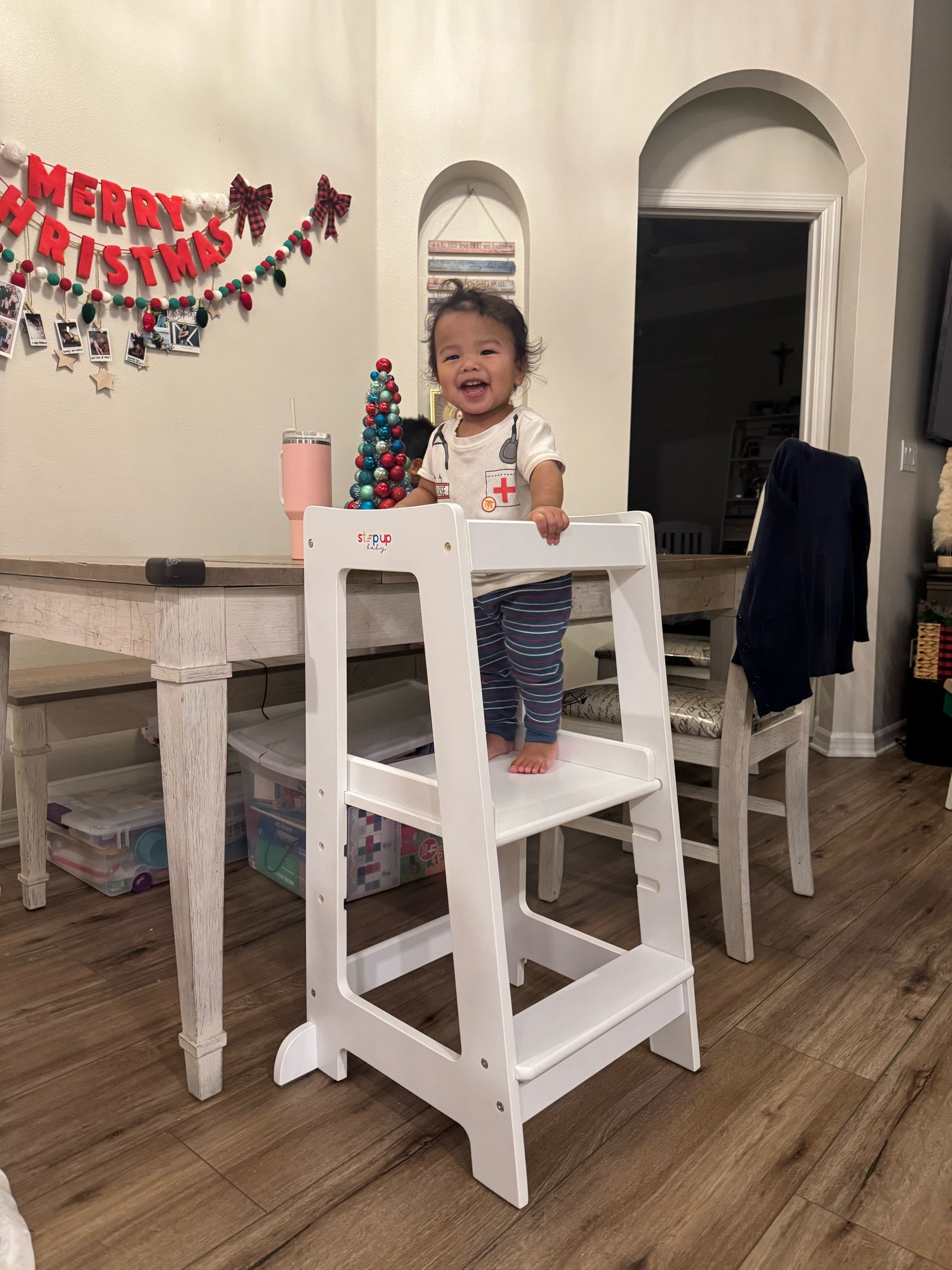 A much better alternative than standing on the chair 🫠 It’s adjustable as they get older into preschool! 

#LTKBaby #LTKKids #LTKFamily