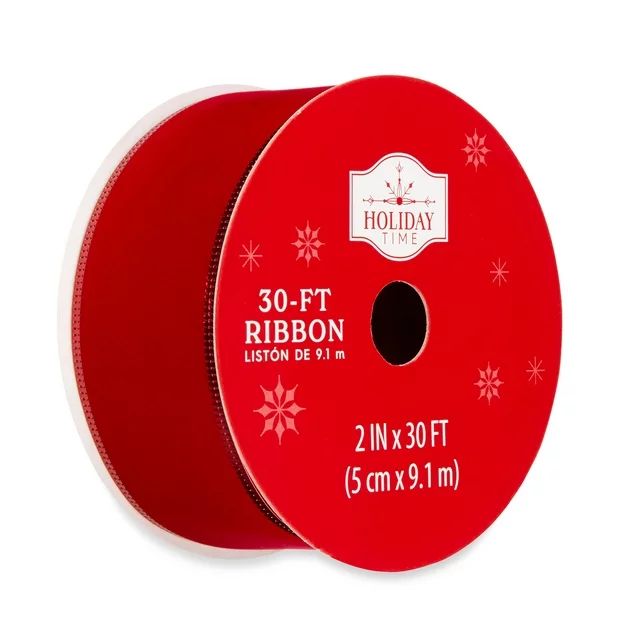 Red Velvet Ribbon, 30 ft, by Holiday Time | Walmart (US)