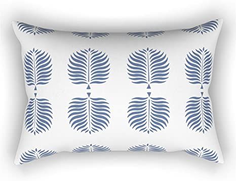 Society6 Tropical Palms . White + Beach Blue by BABO Pattern Rectangular Pillow - Large 25.5" x 1... | Amazon (US)