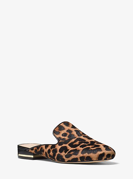 Natasha Leopard Calf Hair Slide | Michael Kors US