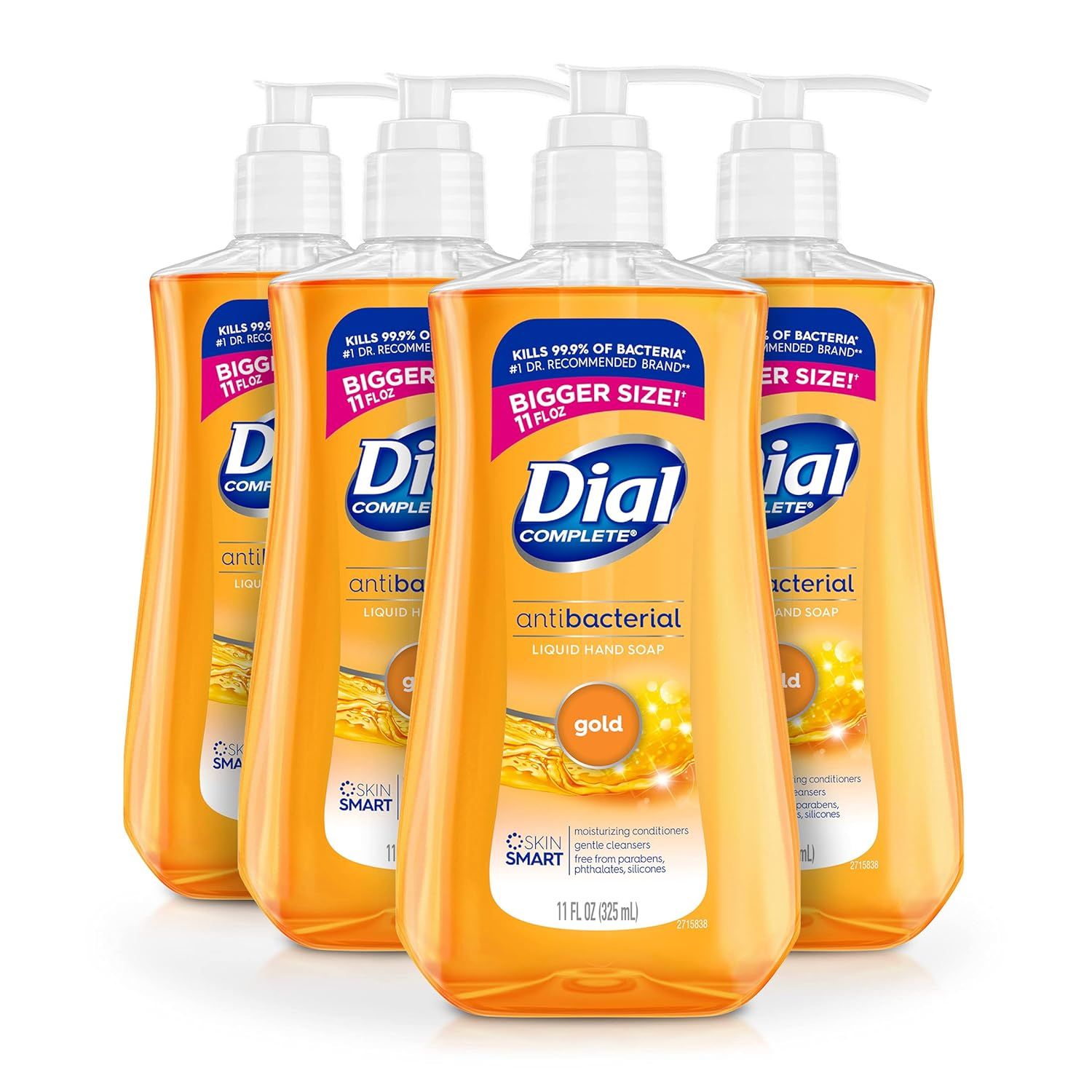 Dial Complete Antibacterial Liquid Hand Soap, Gold, 11 fl oz (Pack of 4) | Amazon (US)