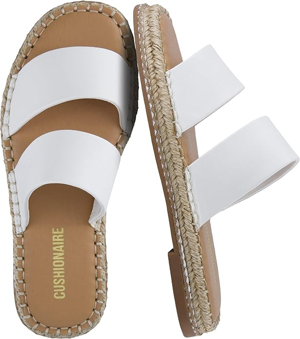 CUSHIONAIRE Bhendi Women’s Espadrille Slide Sandal – Double Strap with Jute-Wrapped Sole & Cu... | Amazon (US)