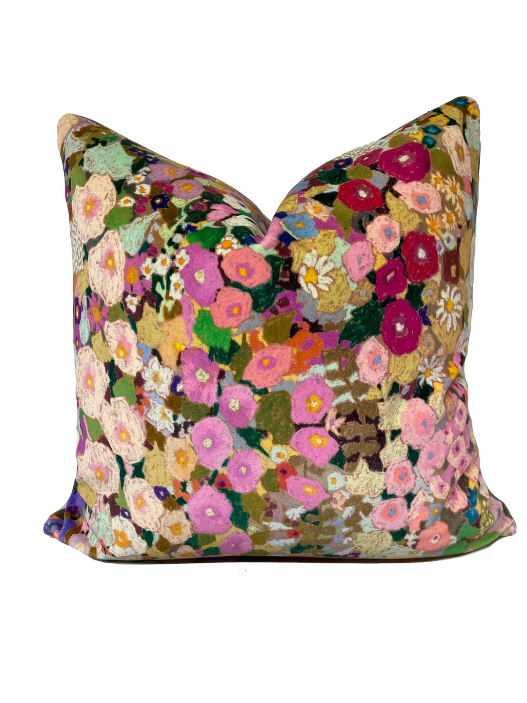 High End Luxury Designer Velvet Floral Gardens 'Spring' Handmade Cushion Cover Interior Decorativ... | Etsy (US)