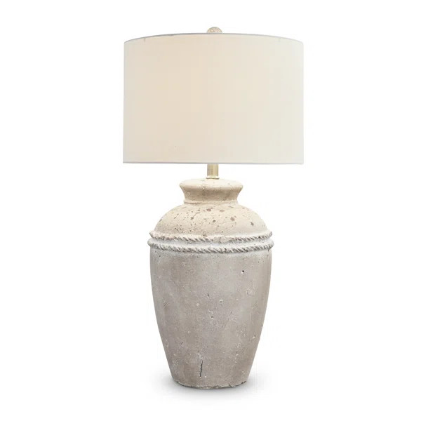 Santiago 30" Cream/Brown/Whitewash Table Lamp | Wayfair North America