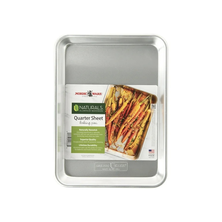 Nordic Ware Naturals 13" x 10" Aluminum Quarter Sheet, Rectangular Cookie & Baking Sheet Pan, Sil... | Walmart (US)