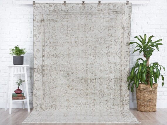 5x9 Vintage Rug Beige Turkish Area Rug Bedroom Rug Neutral - Etsy | Etsy (US)