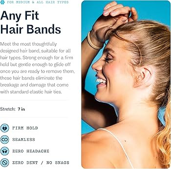 Gimme Beauty Medium Hold Hair Bands - Seamless Nylon & Spandex Ties for All Hair Types - Damage-F... | Amazon (US)