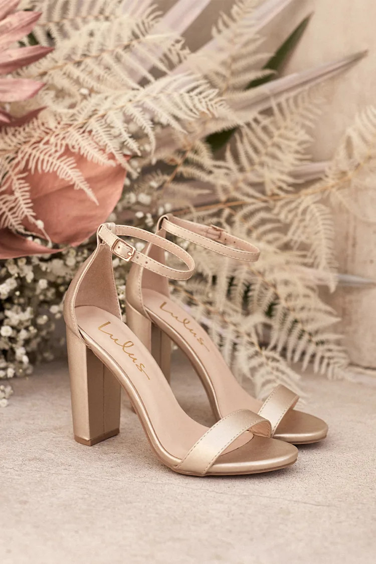 Taylor Rose Gold Ankle Strap Heels | Lulus (US)
