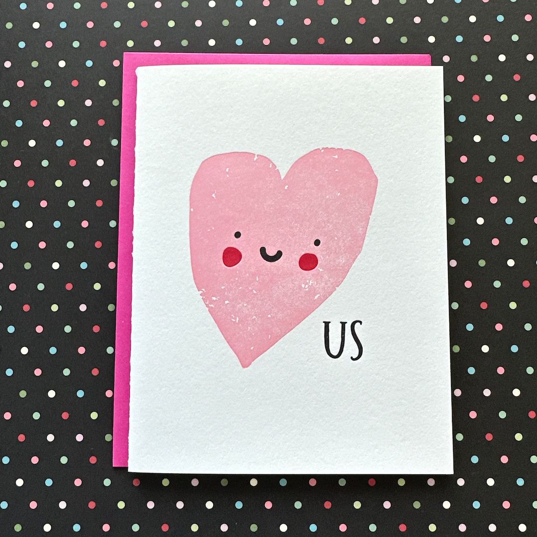 Love Us Letterpress Card - Etsy | Etsy (US)