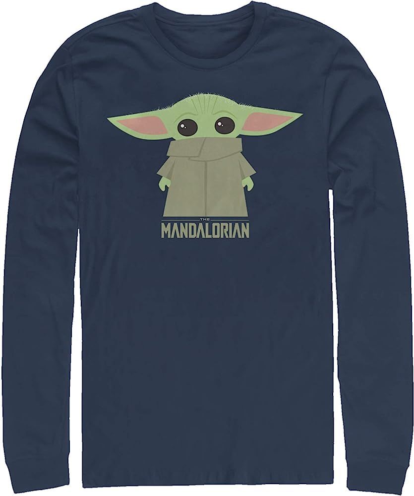 Men's Star Wars The Mandalorian The Child Cartoon Shy Long Sleeve Shirt | Amazon (US)