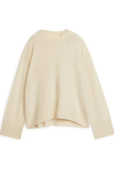 Relaxed Cashmere-Wool Jumper – Beige – Women – ARKET GB | Arket UK