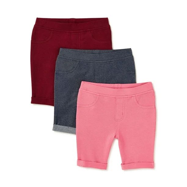 Garanimals Baby Girl and Toddler Girl Knit Short Multipack, 3-Pack (12M-5T) | Walmart (US)