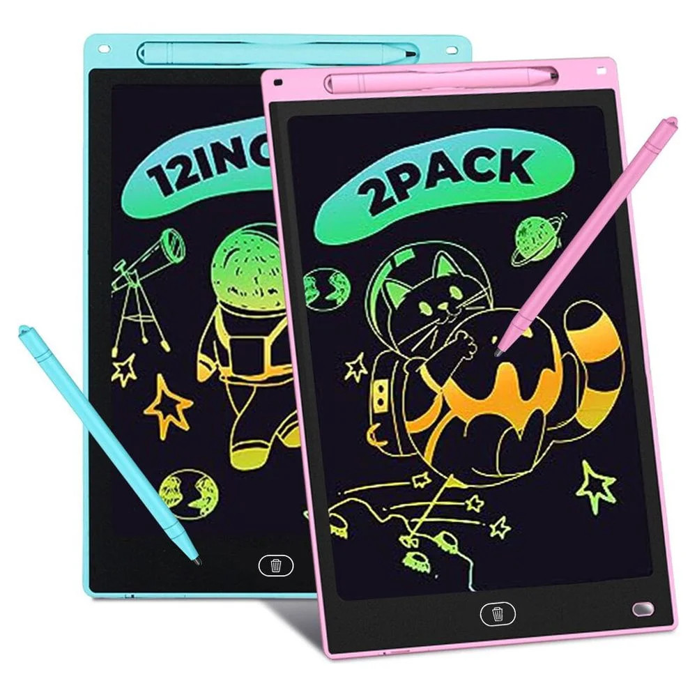 Kids Toys 2 Pack LCD Writing Tablet, 12 in Colorful Toddler Drawing Pad Doodle Board Erasable, Ed... | Walmart (US)