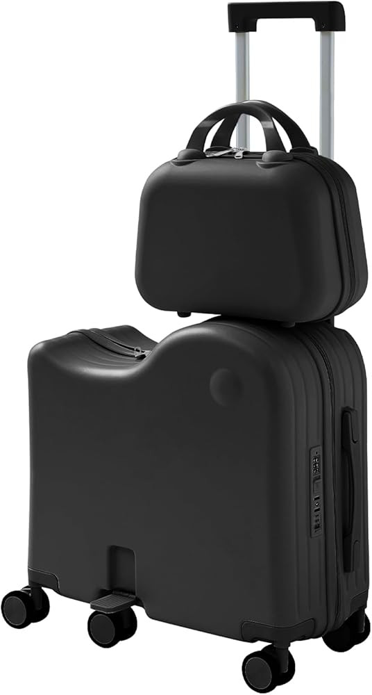 TABU Ride-on Luggage with Portable Bag for Kids，Hardshell Carry On Suitcase with Hidden Cup Hol... | Amazon (US)