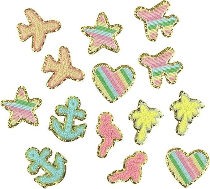 Chenille Rainbow Embroidered Patches,Clothing Iron on/Sew Glitter Patches,Lightning Rainbow Sew o... | Amazon (US)