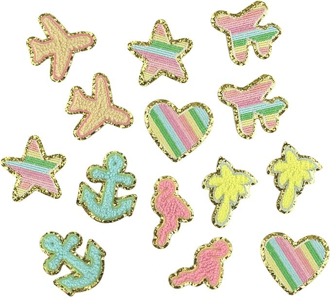 Chenille Rainbow Embroidered Patches,Clothing Iron on/Sew Glitter Patches,Lightning Rainbow Sew o... | Amazon (US)