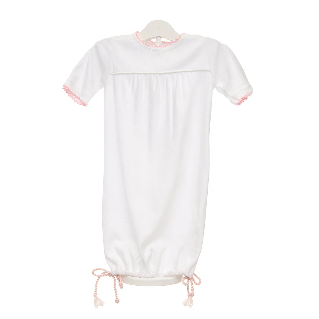 BABY POINTELLE HEART COTTON KNIT SACK | Lenora