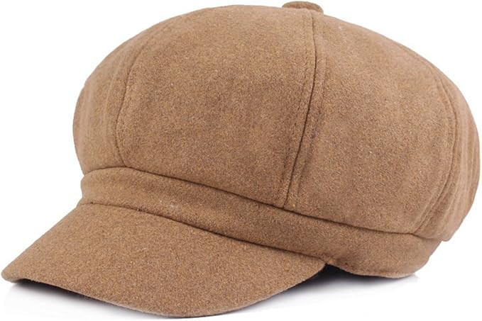 Women Vintage Newsboy Cabbie Peaked Beret Cap Warm Baker Boy Visor Hat Flat Cap | Amazon (US)