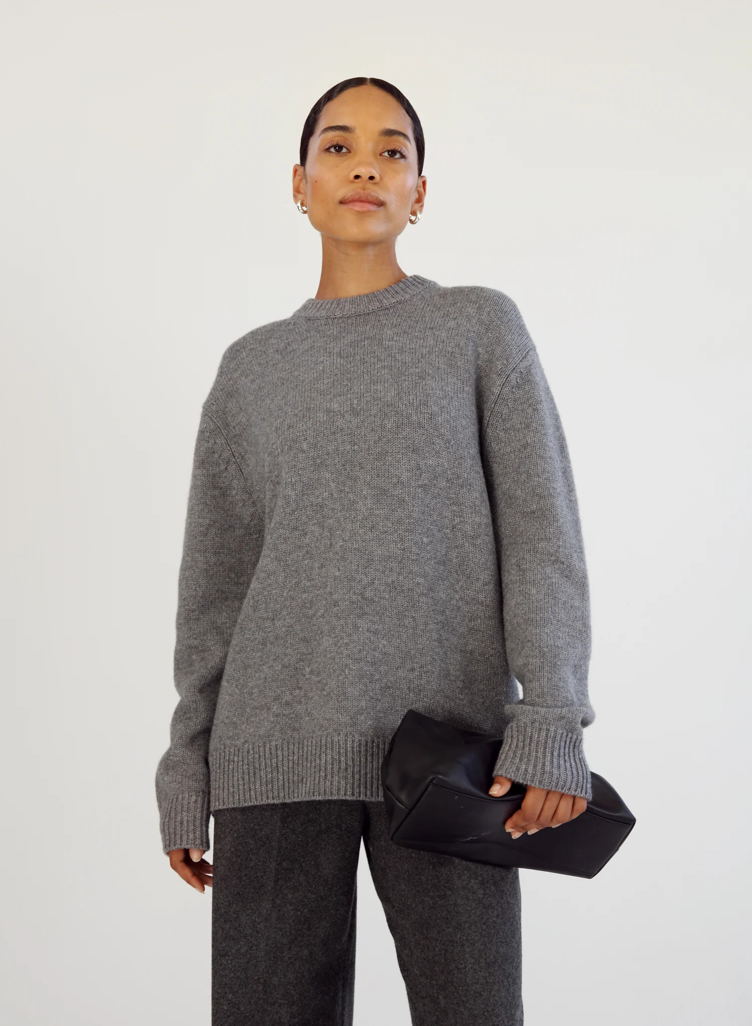 Boyfriend Crewneck Sweater, grey | Almada Label