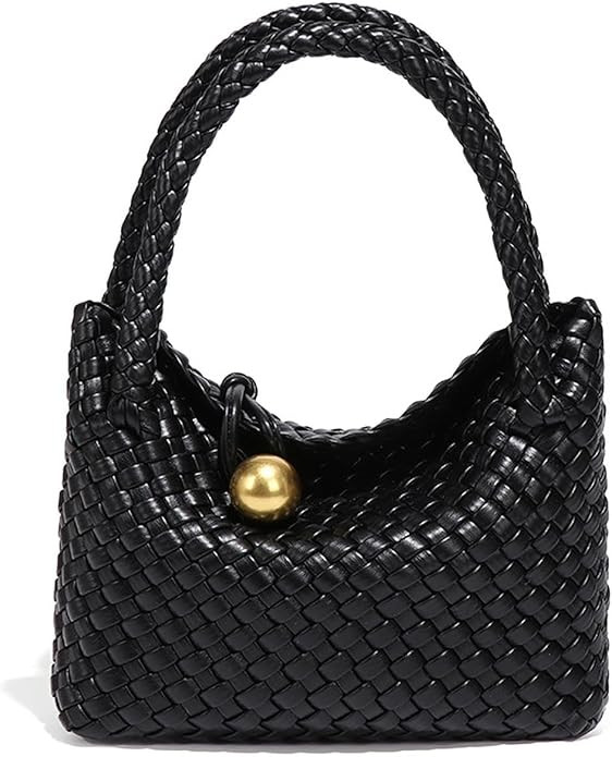 Mini Woven Women's Handbag Lightweight Luxury Vegan Leather Handle Fashion Business Daily Crossbo... | Amazon (US)