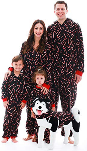 #followme Family Pajamas Candy Cane Microfleece Mens Adult Onesie 6754-10179-XXL | Amazon (US)