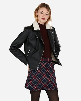 High Waisted Plaid A-line Mini Skirt | Express