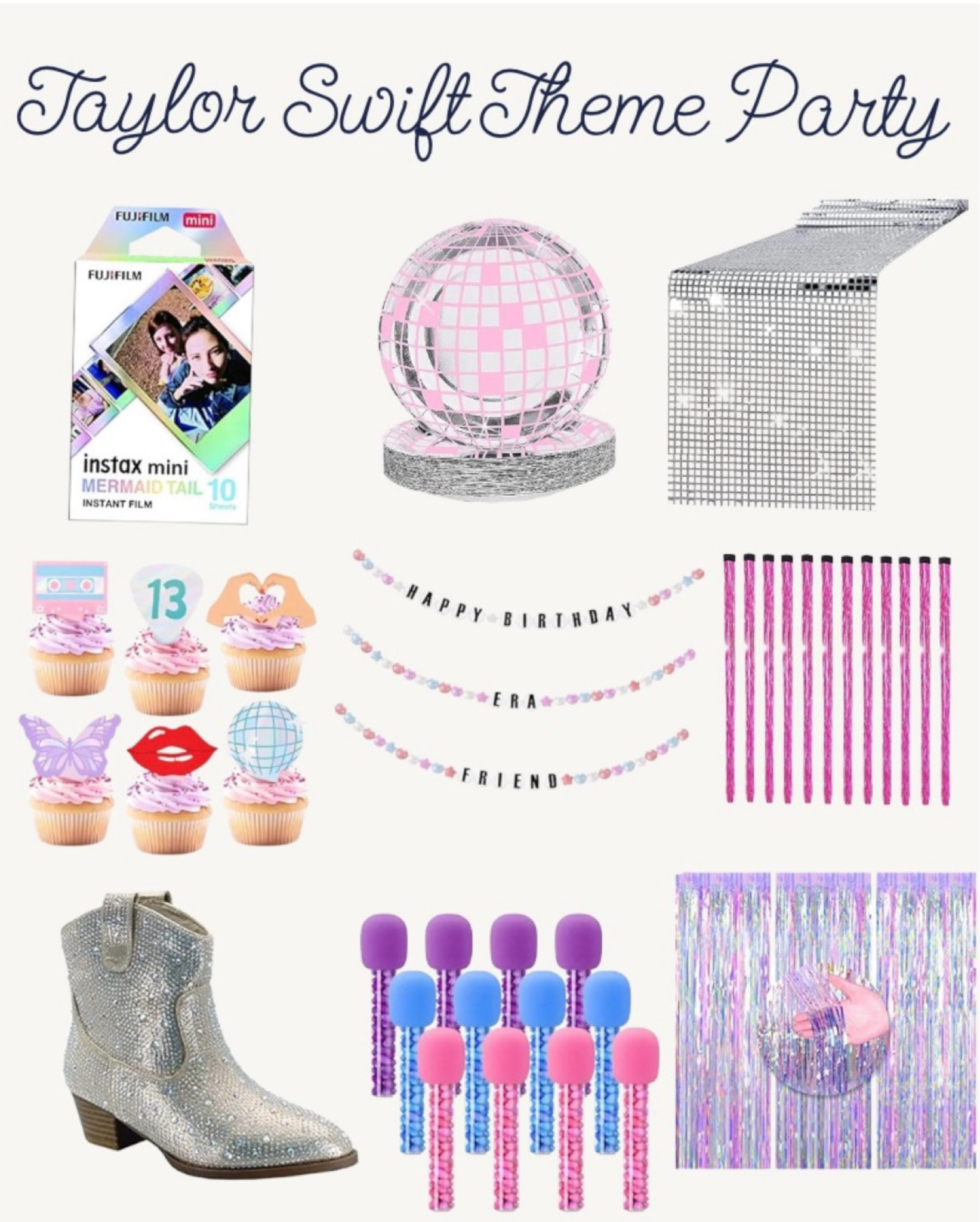 Taylor swift girls birthday party 🪩🦋✨

Face gems, glitter boots, friendship gatland, Taylor swift cupcake toppers, iridescent fringe, 

#swiftyparty #taylorswiftparty #girlsbirthday 

#LTKFamily #LTKKids #LTKParties