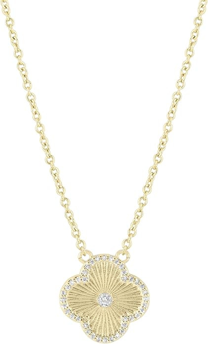 Electric Picks Clover Icon Necklace - Gold Plated Women's Necklace, Perfect for Any Occasion, Ver... | Amazon (US)
