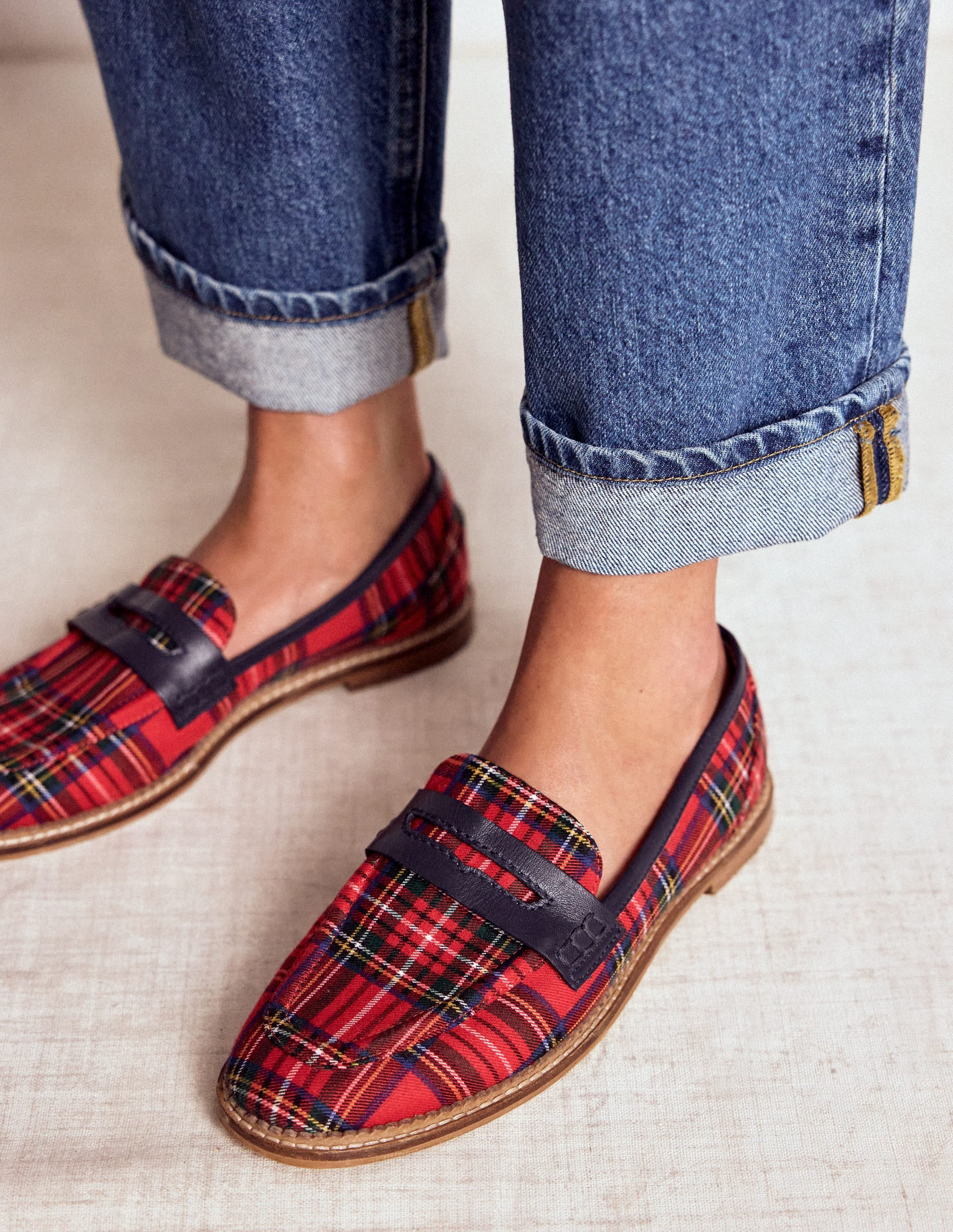 Nya Penny Loafers-Tartan | Boden UK