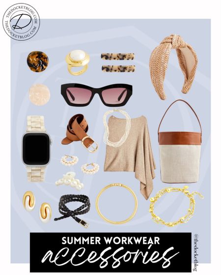 Some of my favorite summer workwear accessories. Love the pearl trend for this summer.





Hair clips, headband, rings, Apple Watch band, earrings, belt, skinny belt, claw clip, shall, poncho, bucket bag, shoulder bag, workwear, work outfits, office wear, office outfits, sunglasses, summer workwear outfits, summer workwear accessories 

#LTKStyleTip #LTKFindsUnder100