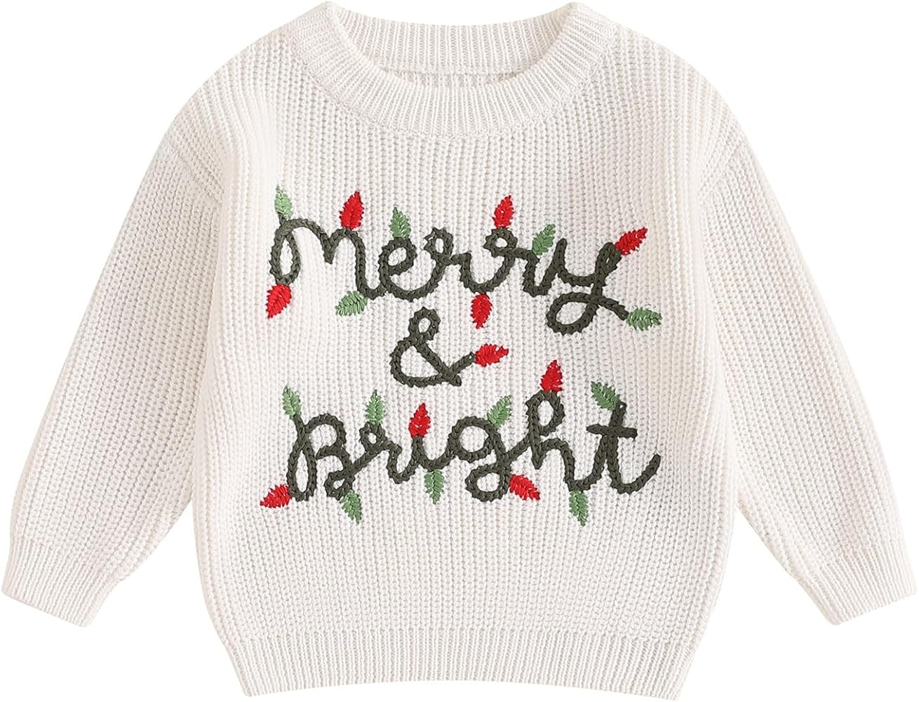 Newborn Baby Girl Christmas Sweater Long Sleeve My First Christmas Tree Knit Sweatshirt Pullovers... | Amazon (US)