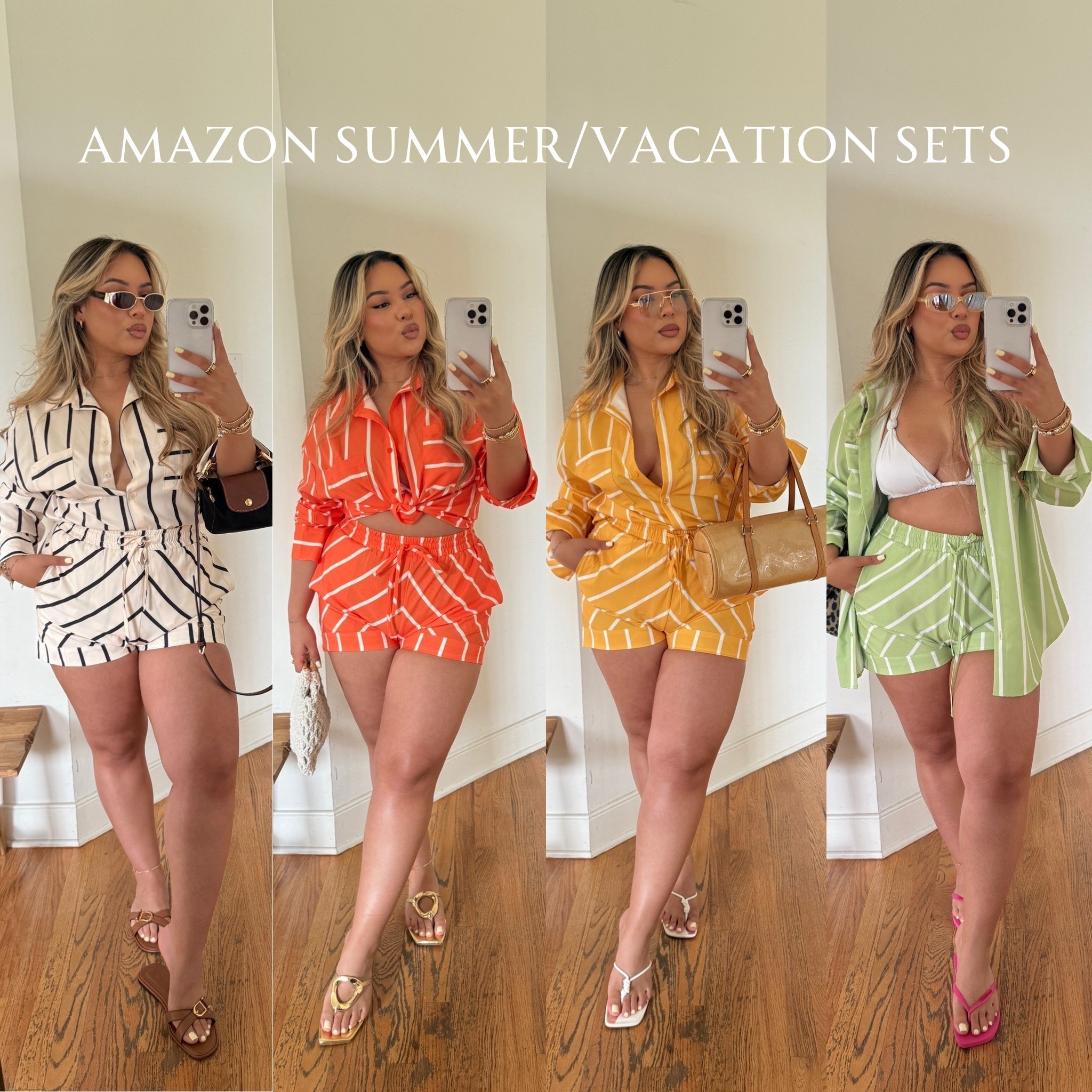 Amazon Summer/Vacation Sets 🥝🧡☀️

Wearing size L — these are not double layered. Great for pool/beach but will need nude undergarment for anything else just FYI🫶🏼

#LTKSeasonal #LTKSummerEdit #LTKStyleTip