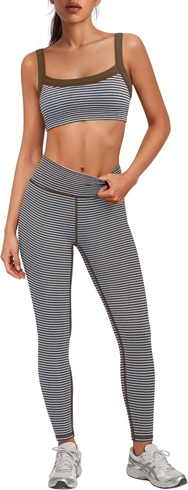 Womens Striped Workout Sets 2 Piece | Amazon (US)