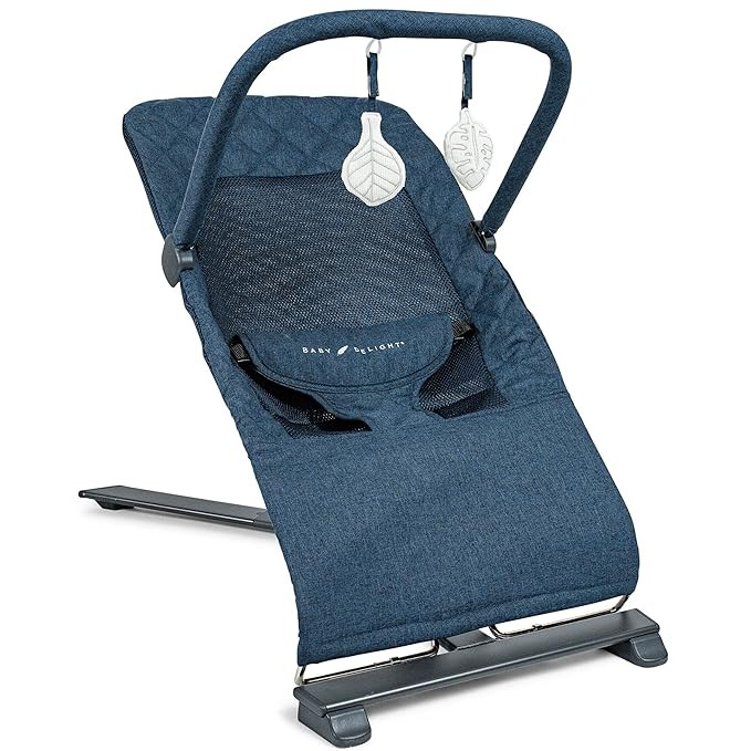 Baby Delight Alpine Deluxe Portable Bouncer, Infant, 0 – 6 Months, Quilted Indigo | Amazon (US)
