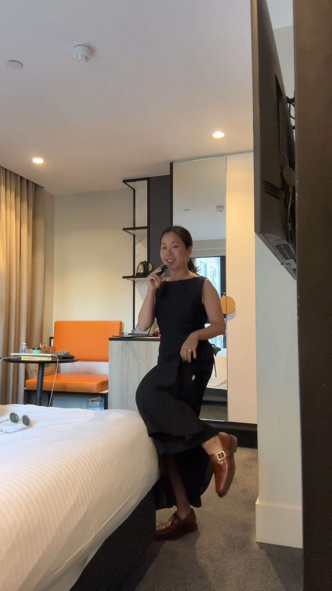 Day 2 in Melbourne for work! Wearing a size AU 8 in my dress, my loafers, sunglasses, my exact style bag (in the new season colours it's now offered in) and similar versions of my blazer are linked for you as well  

 #LTKaustralia #LTKworkwear #LTKpetite