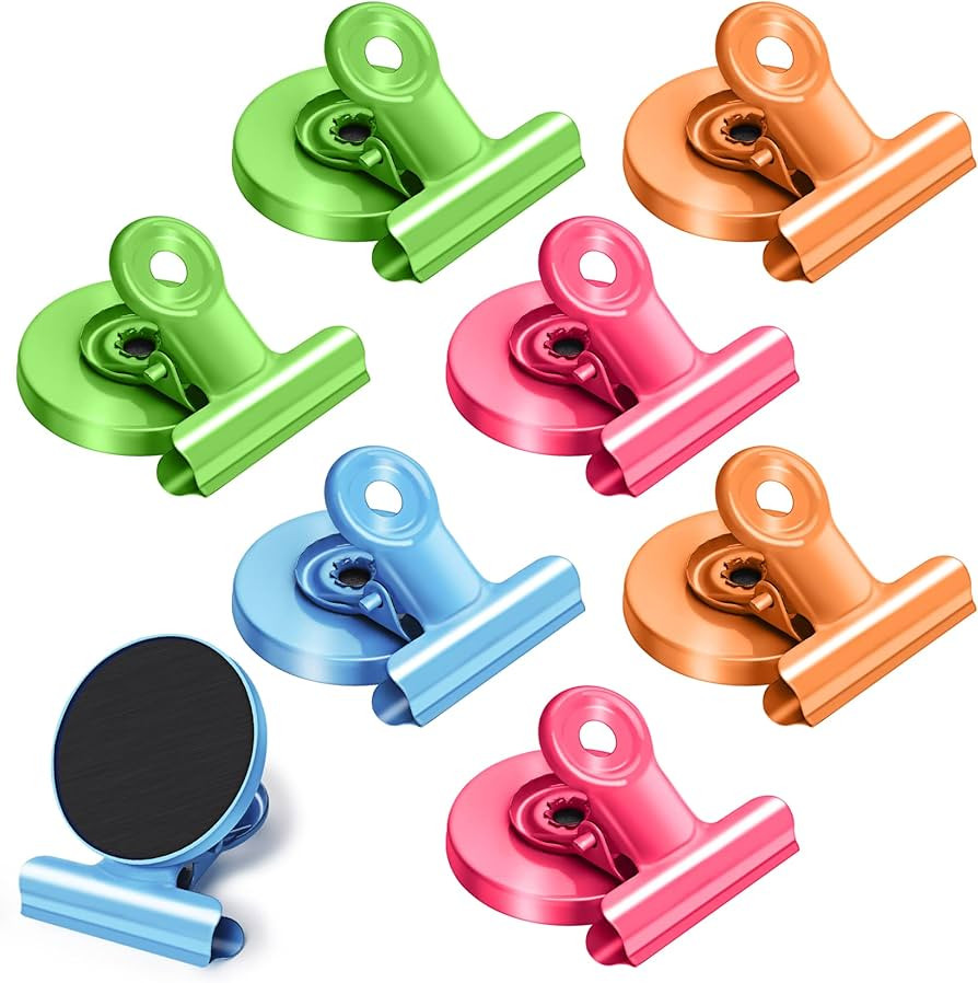 8Pack Refrigerator Magnets Magnetic Clips Fridge Magnets-Scratch Free Heavy Duty Magnetic Clips P... | Amazon (US)