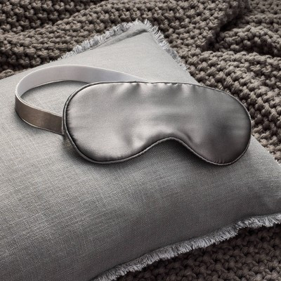 Solid Silk Eye Mask Dark Gray - Casaluna™: Adjustable, Hand Washable, Polyester Filled, OEKO-TE... | Target