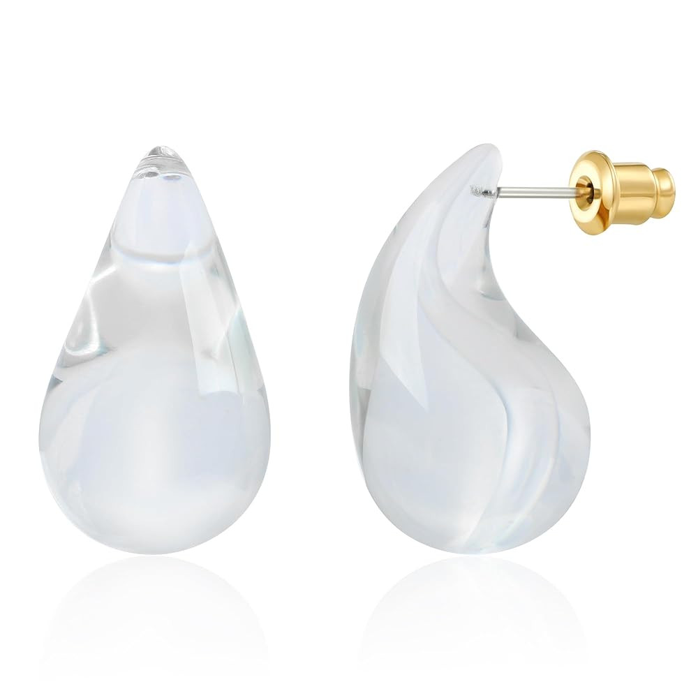 Waterdrop Teardrop Earrings - Chunky, Four Color Dupes Perfect for Holidays | Amazon (US)