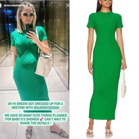 Nicole Martin’s Green Short Sleeve Midi Dress 📸 + Info= @drnicolemartin