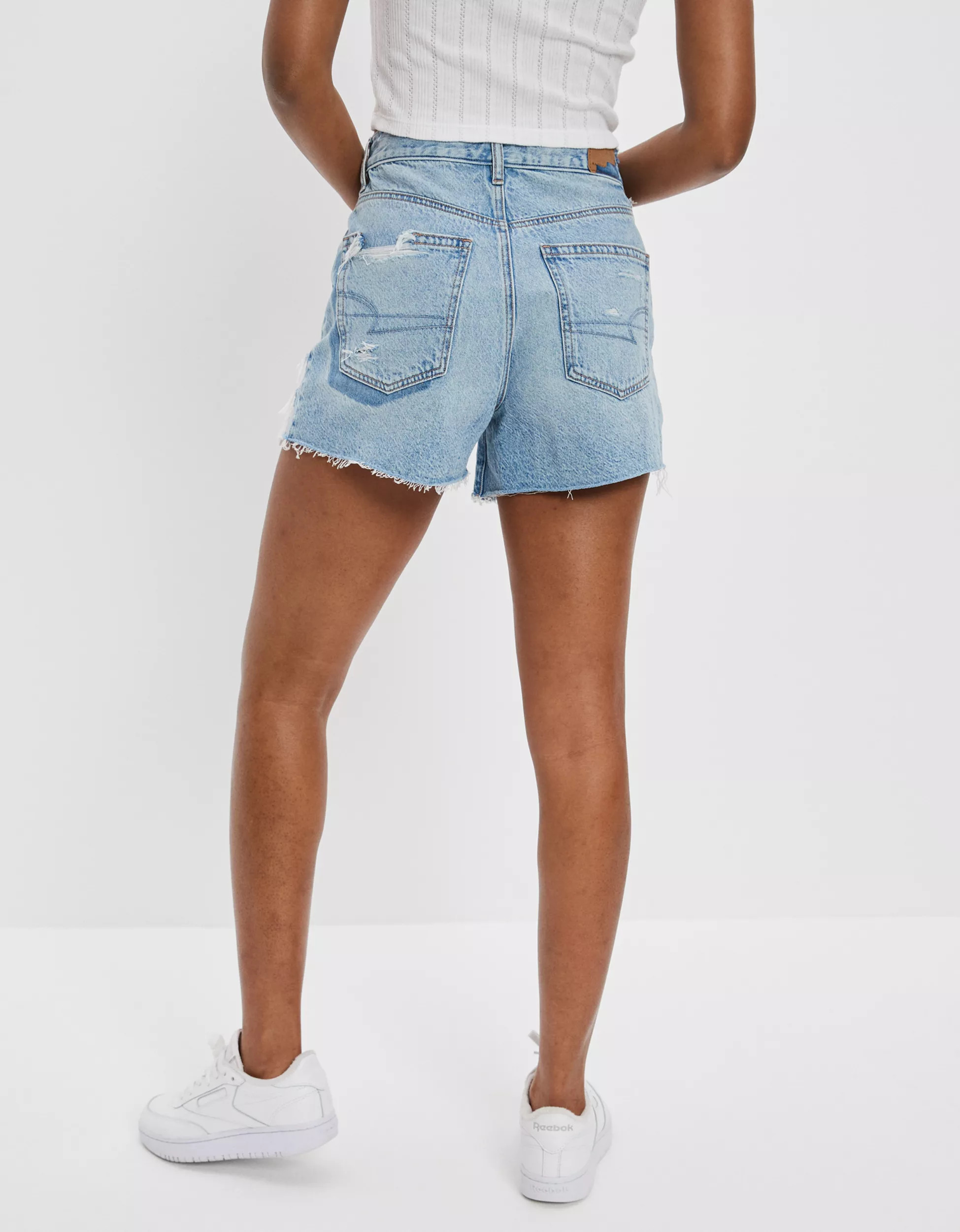 AE Dreamy Drape Denim Highest Waist '90s Boyfriend Short | American Eagle Outfitters (US & CA)
