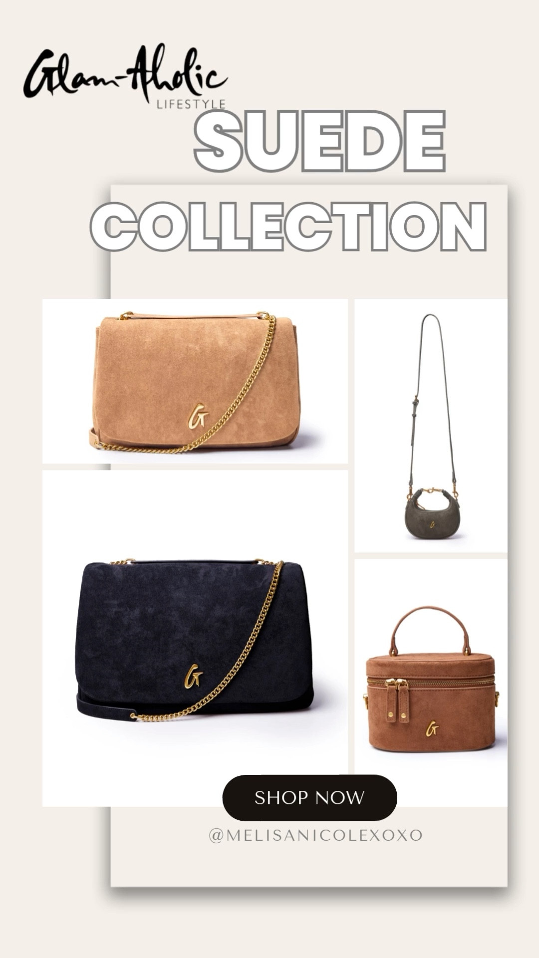 Glam-Aholic Lifestyle Suede Collection is now live! Soft, chic and ready to hold all your fly girl essentials for Fall. 



#LTKItBag #LTKStyleTip #LTKFindsUnder100