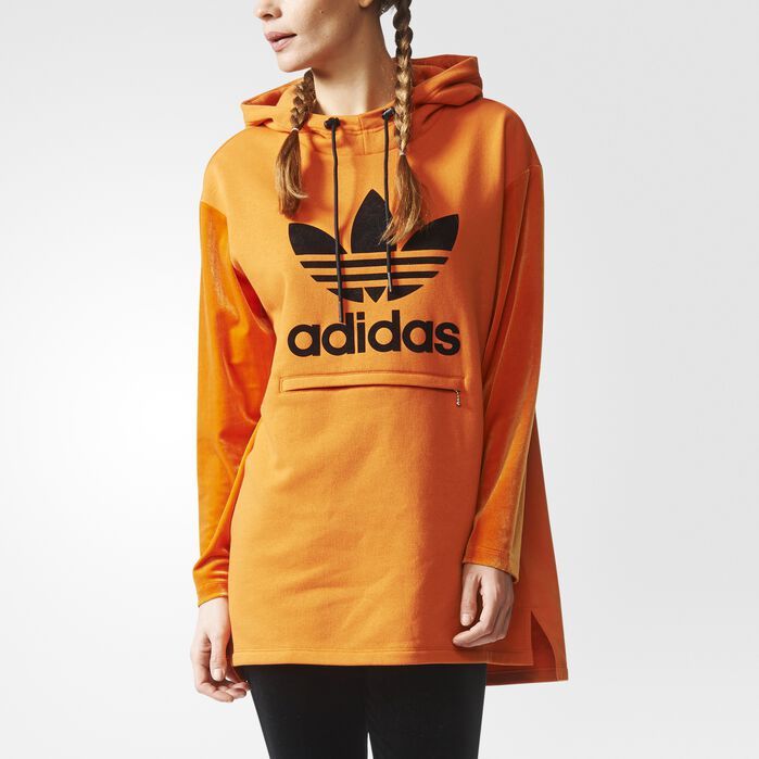 adidas Brklyn Heights Long Hoodie Tactile Orange L Womens | adidas (US)