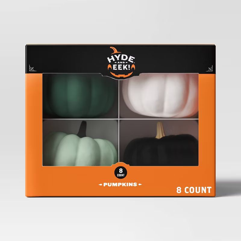 8pk Painted Halloween Pumpkins Black/White/Greens - Hyde & EEK! Boutique™ | Target