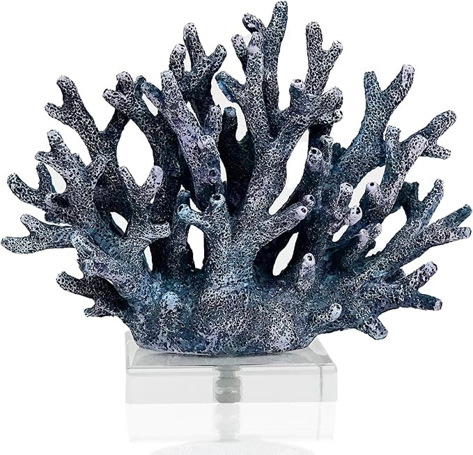 Coral Reef Beach Decor,6.3'' High x 7.5'' Width Artificial Resin Coral Reef Statue for Ocean Coas... | Amazon (US)