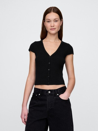 Cropped Rib Cardigan | Gap (US)