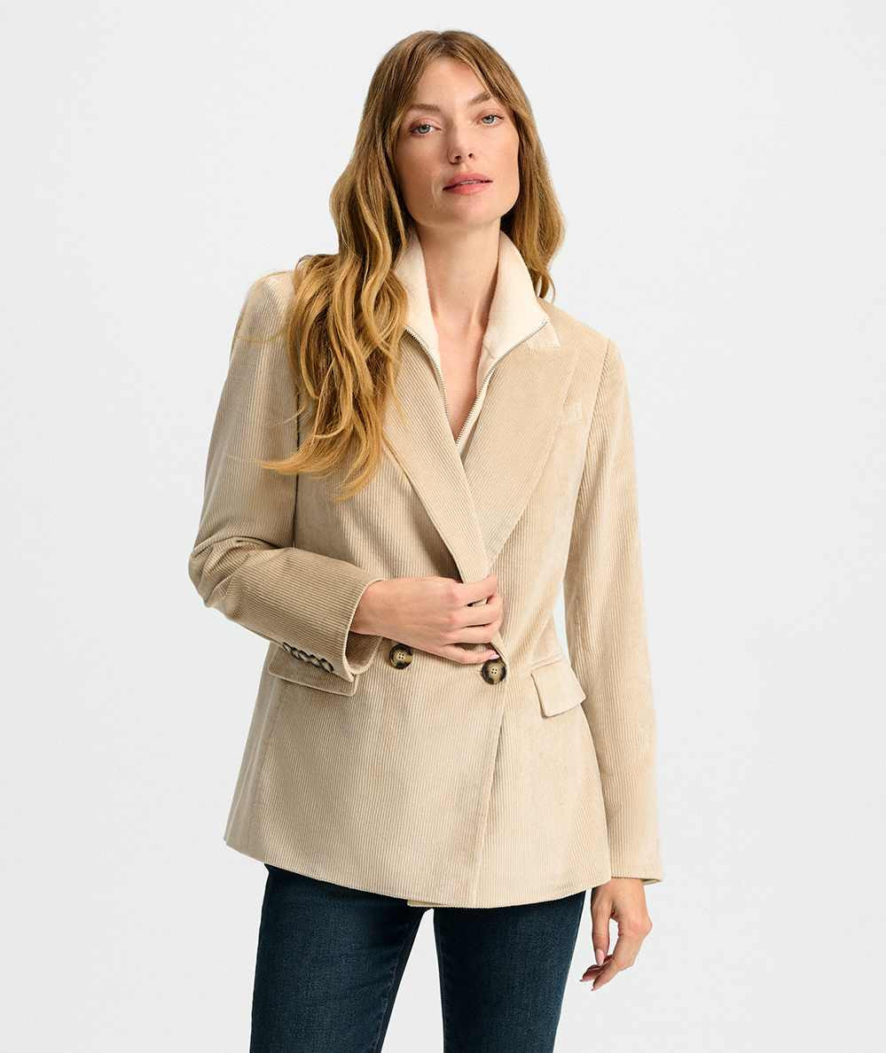Veronica Beard Sevyn Corduroy Dickey Jacket Heathered Sand | Veronica Beard