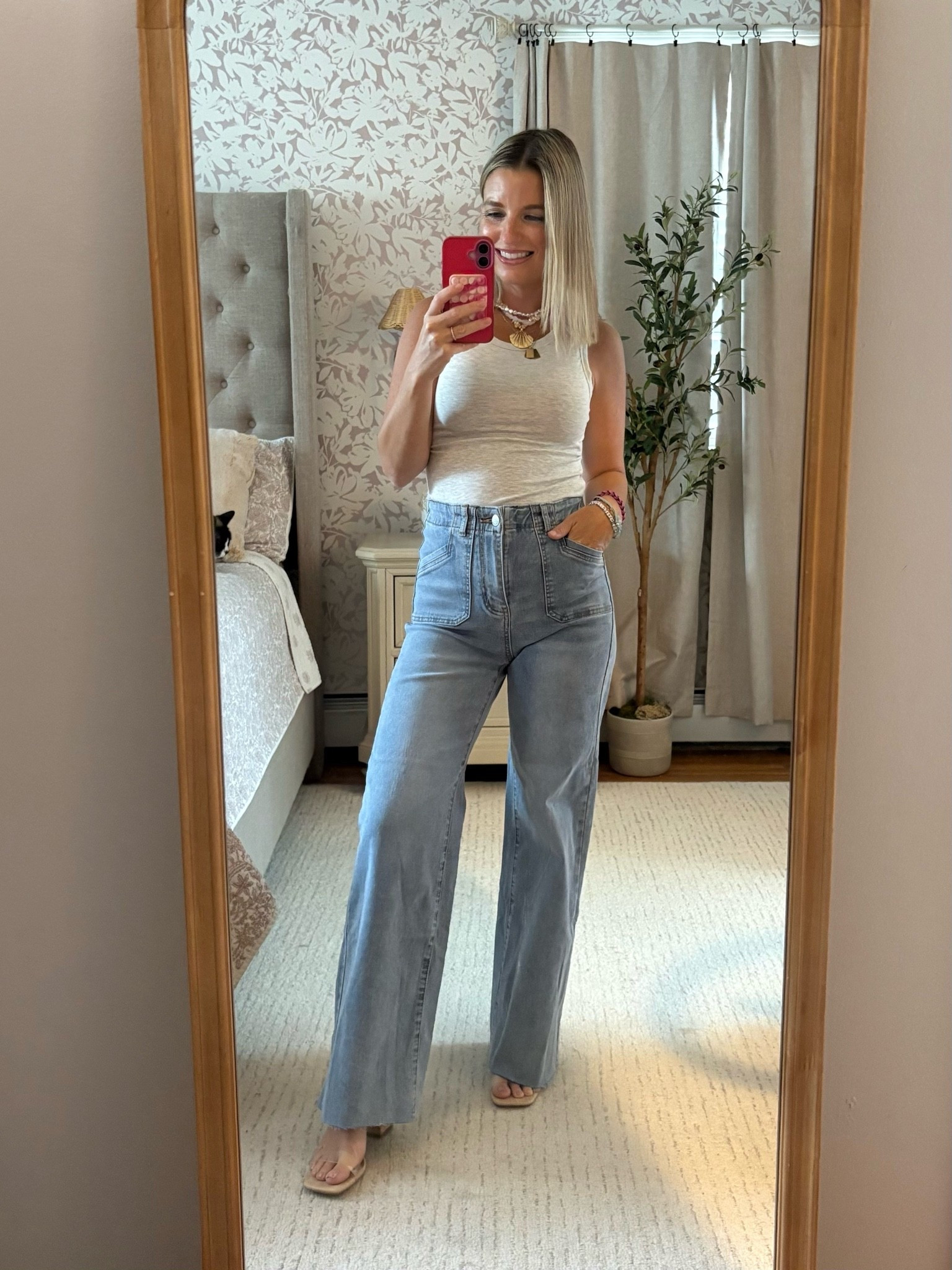 New favorite jeans!! 

Wearing smallest size

Tank is part of a piece set - softest lounge! Top is so cute!

#LTKootd #LTKPetite #LTKSaleAlert